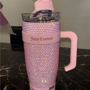 Juicy Couture Pink Glitter Tumbler with Handle